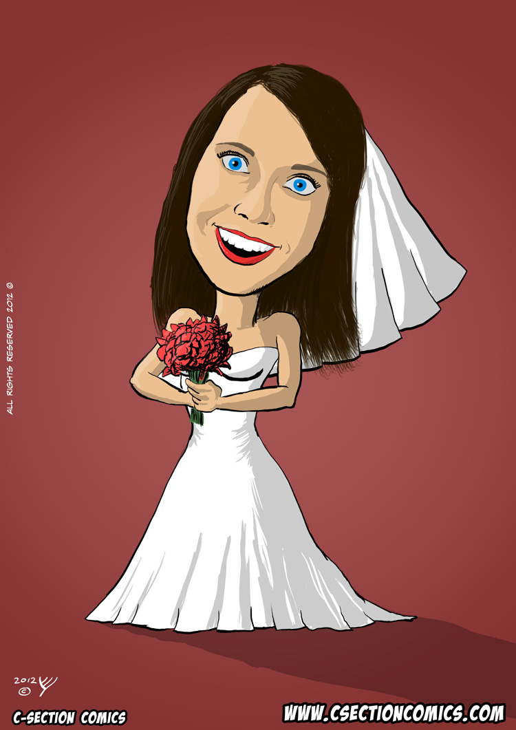 Overly Attached Bride - a Caricature of Overly Attached Girlfriend