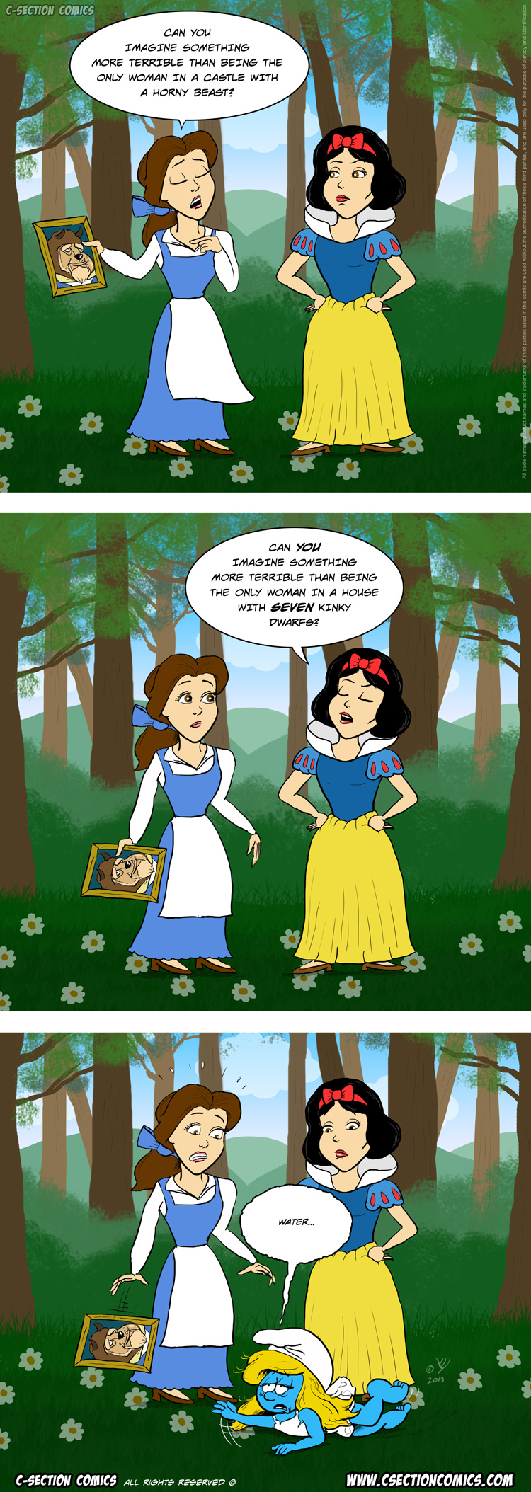 Belle vs. Snow White - Cartoon by C-Section Comics