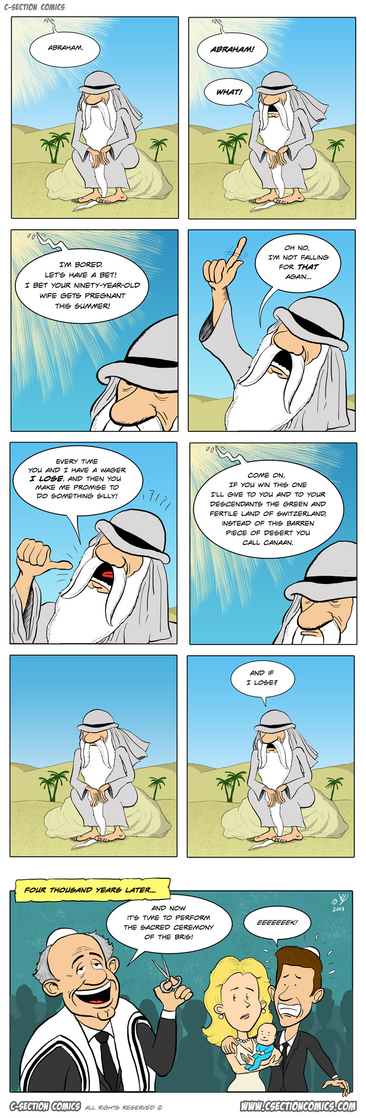 God Trolls Abraham - a Cartoon by C-Section Comics