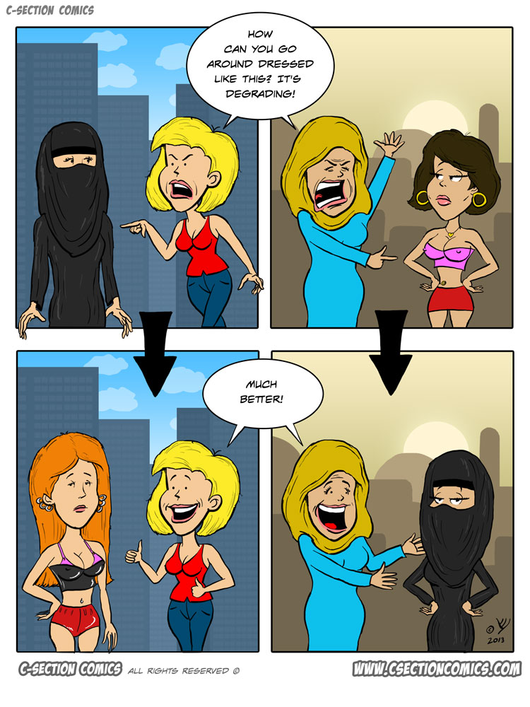 Degrading Outfits - Cartoon by C-Section Comics