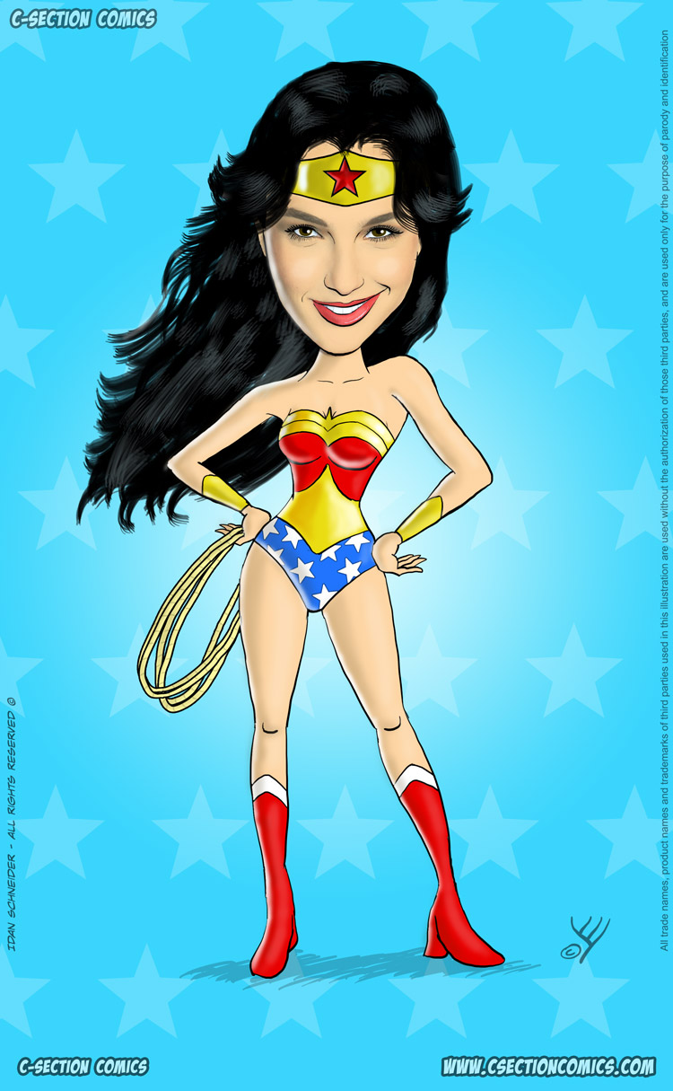 Gal Gadot as Wonder Woman - Caricature by C-Section Comics