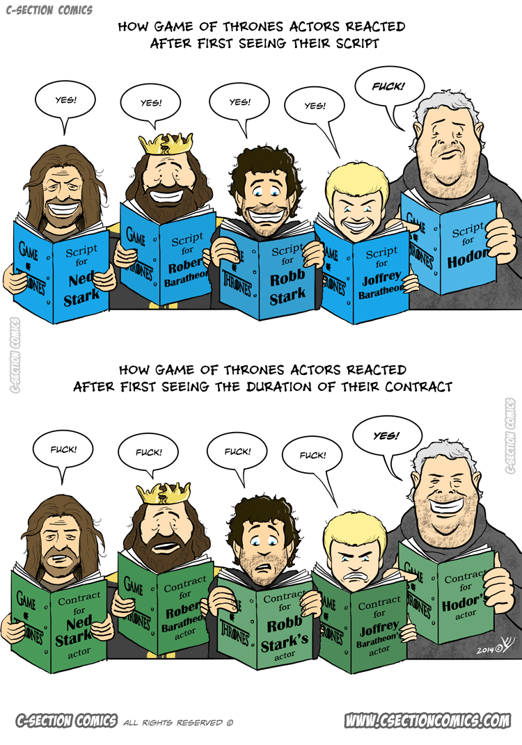 How Game of Thrones Actors React - Cartoon by C-Section Comics