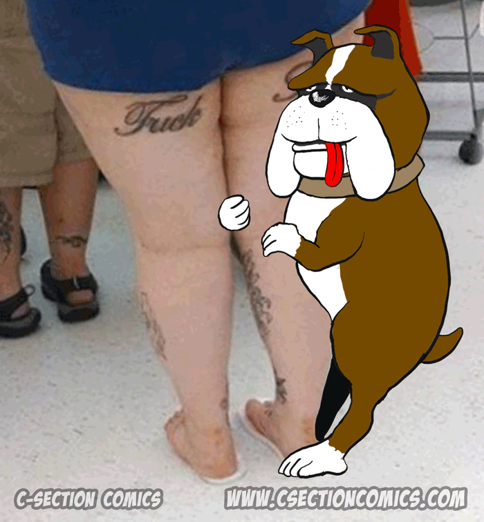 Challenge accepted - dog humping leg on Wallmart