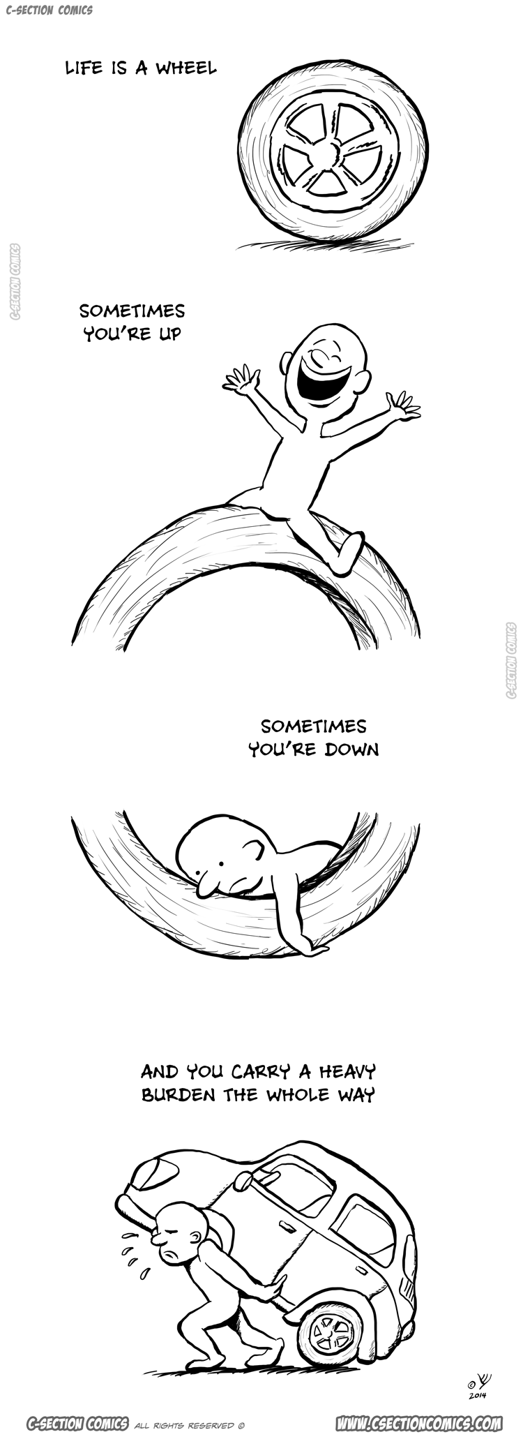 Life Is a Wheel - a motivation cartoon by C-Section Comics