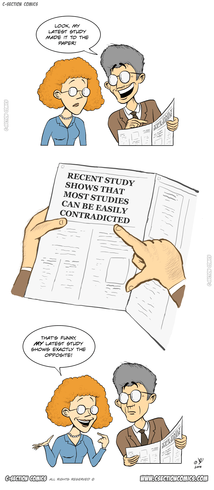 This Latest Study Will Knock You off Your Feet - cartoon by C-Section Comics