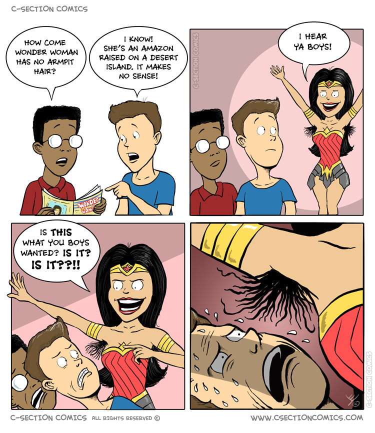 Wonder Woman's Armpit Hair - by C-Section Comics