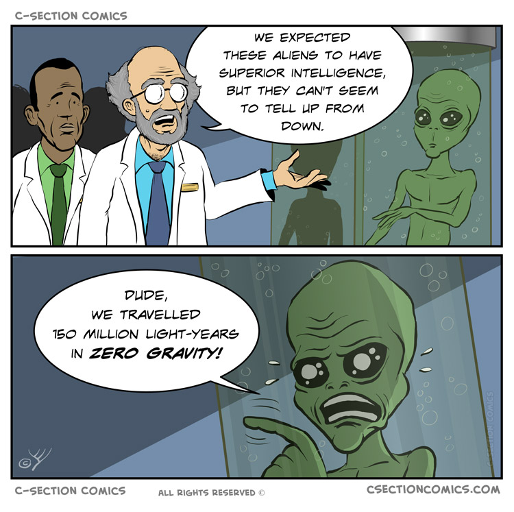 Dumb Aliens - Cartoon by C-Section Comics