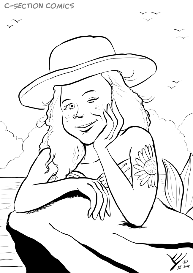 Mermaid with Hat Cartoon style Caricature - Reddit Gets Drawn