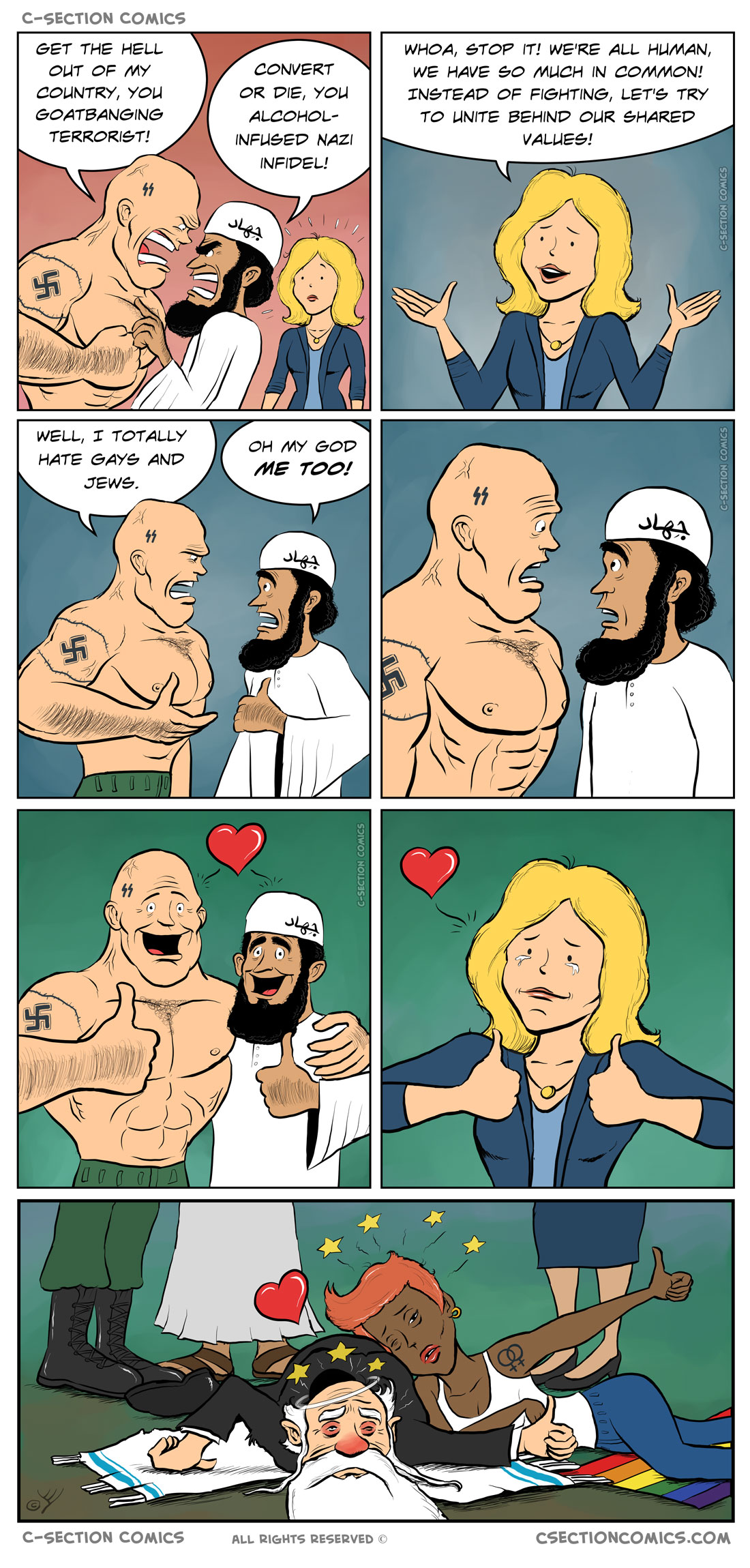 Neo-Nazis vs. Jihadists - by C-Section Comics