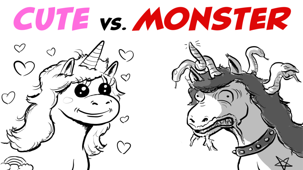 Cute Unicorn vs Monster Unicorn